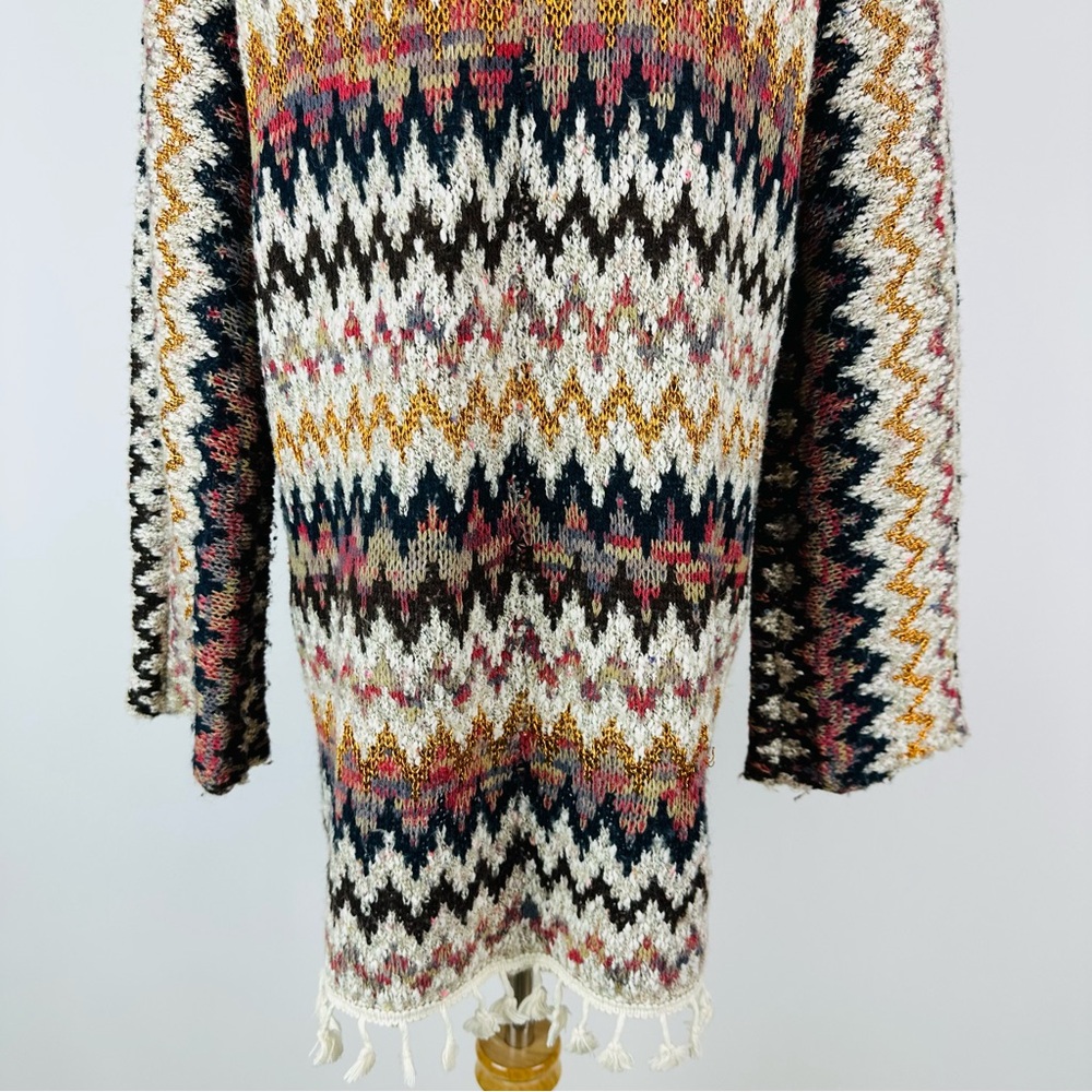 Soft Surroundings Striped Chevron Cardigan Sweater Size Medium - Picture 12 of 13